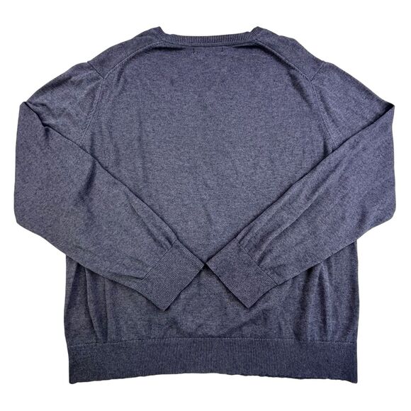 Banana Republic Cashmere Silk Sweater Mens XL Gray V-Neck Tight Knit - Picture 5 of 8
